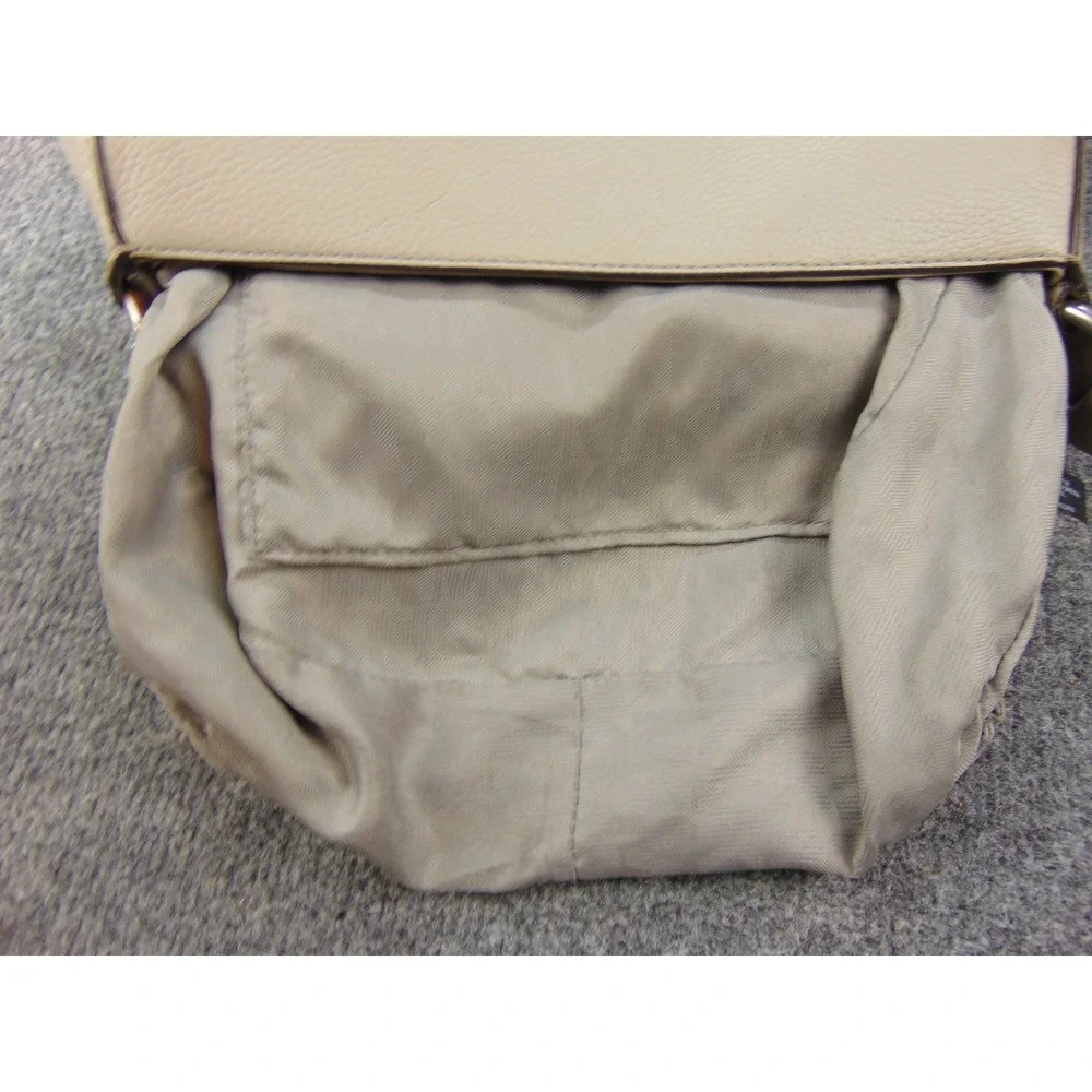 Michael Kors Bedford Flap Crossbody Bag Beige Pebbled Leather 30T6TE2M3L‎ Tassel